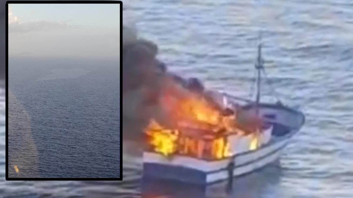 Vertido del barco que se hundió frente a Telde