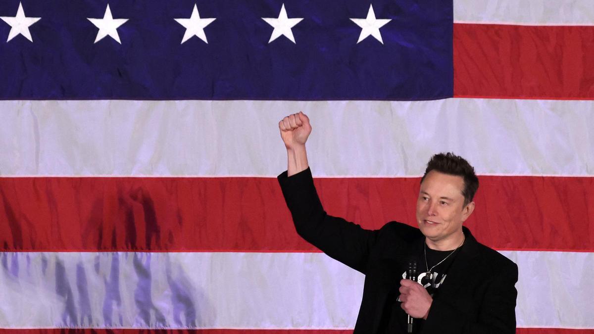 El magnate tecnológico Elon Musk, durante un mítin a favor de Donald Trump.