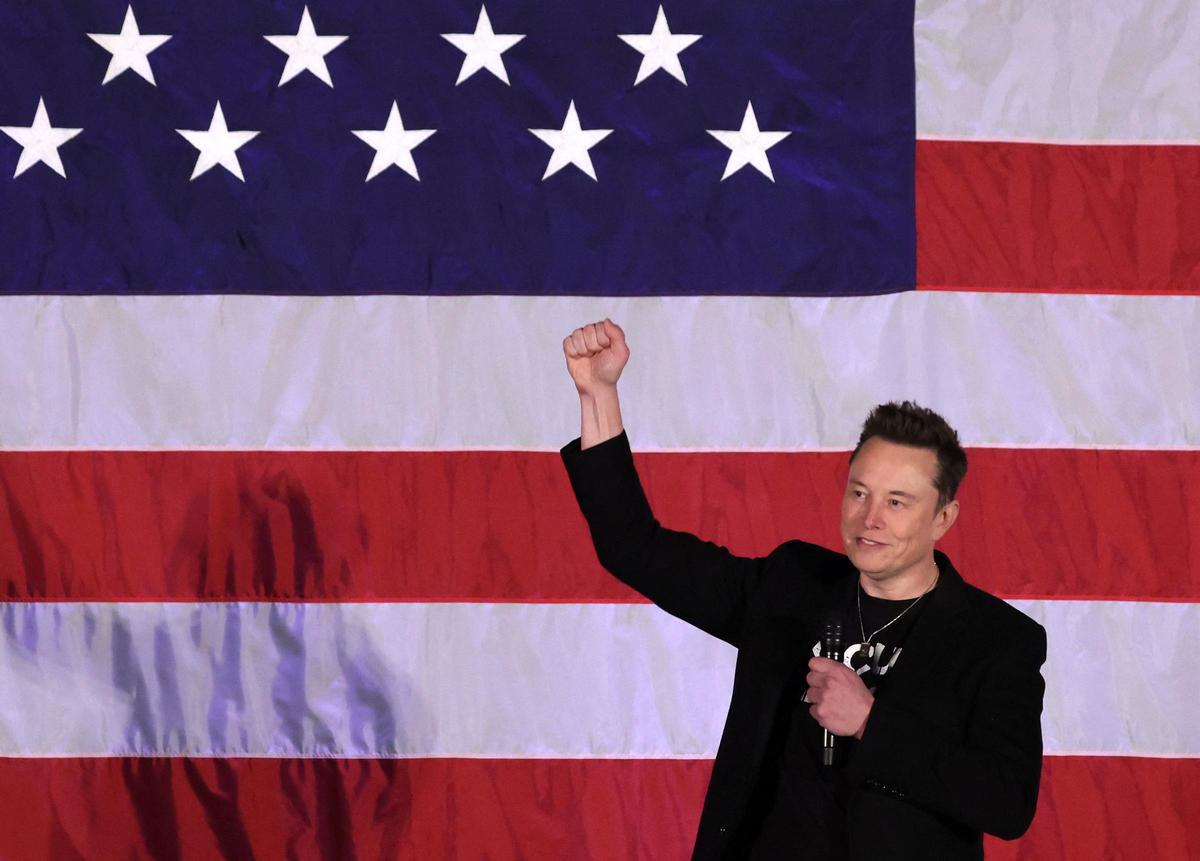 El magnate tecnológico Elon Musk, durante un mítin a favor de Donald Trump.
