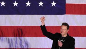 El magnate tecnológico Elon Musk, durante un mítin a favor de Donald Trump.