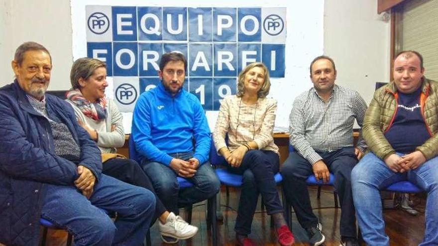Candidatura con Bouzas, Ballesteros, Búa, Cachafeiro, Villaverde y López.