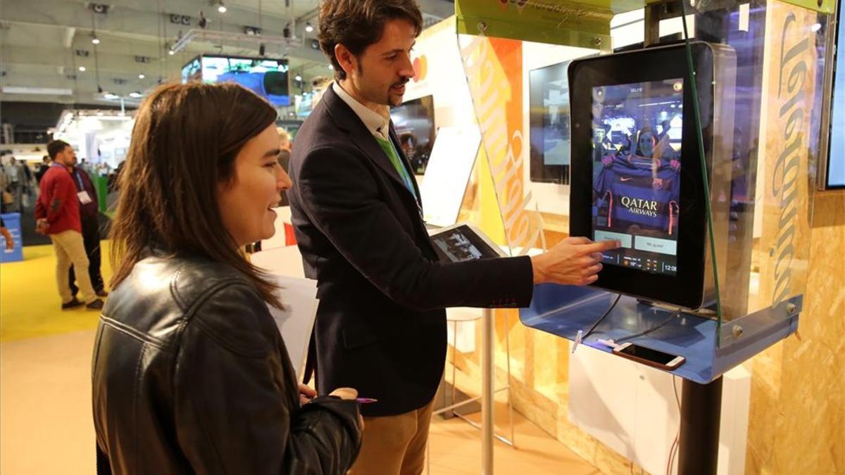 Cabina inteligente de Telefónica en la Smart City Expo de Barcelona.