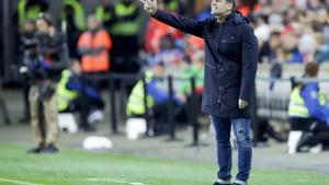 El seleccionador español Robert Moreno durante el partido ante Noruega.