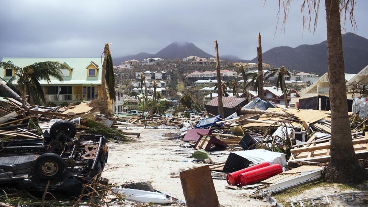 Daños en la costa de San Martín tras el paso de 'Irma', el 7 de septiembre.