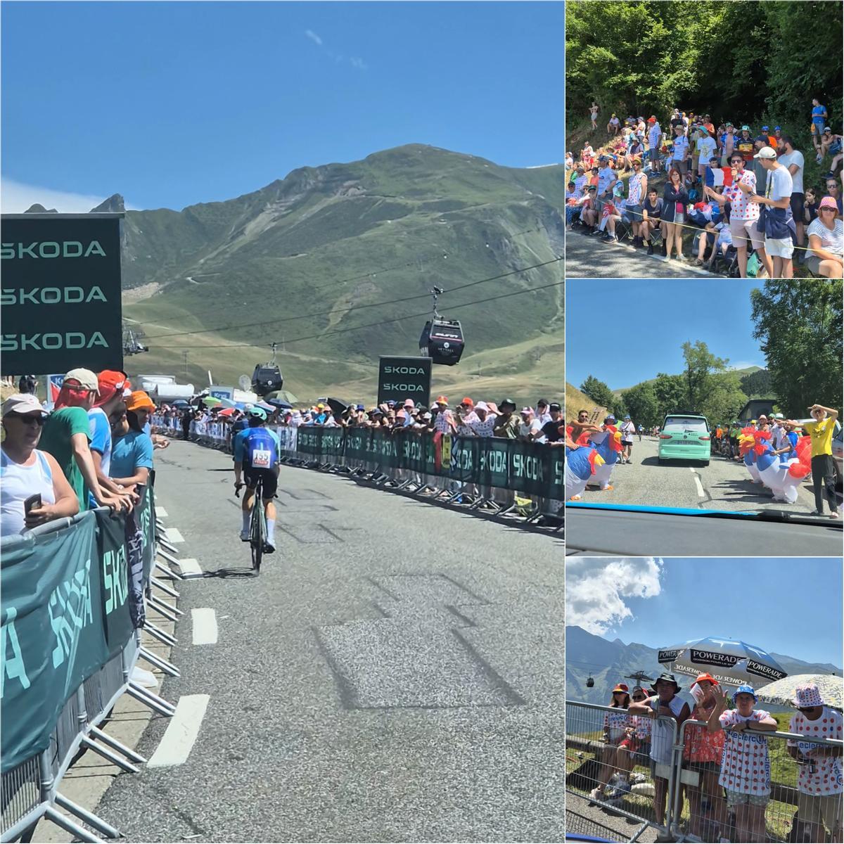 La afición, omnipresente durante la ascensión a Peyragudes