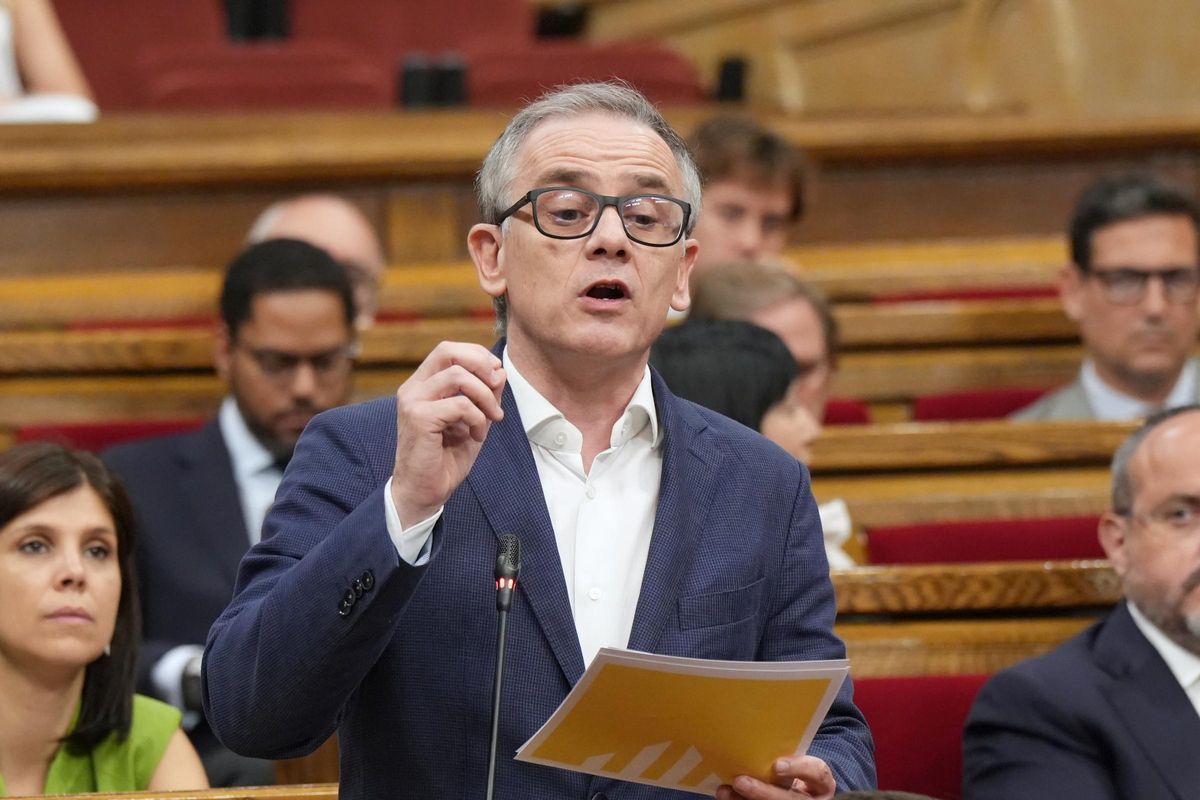 El presidente del grupo de ERC en el Parlament, Josep Maria Jové, este miércoles.