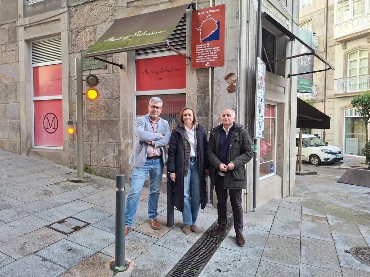 Luisa Sánchez, durante su comparecencia ante la antigua Porta de Gamboa.