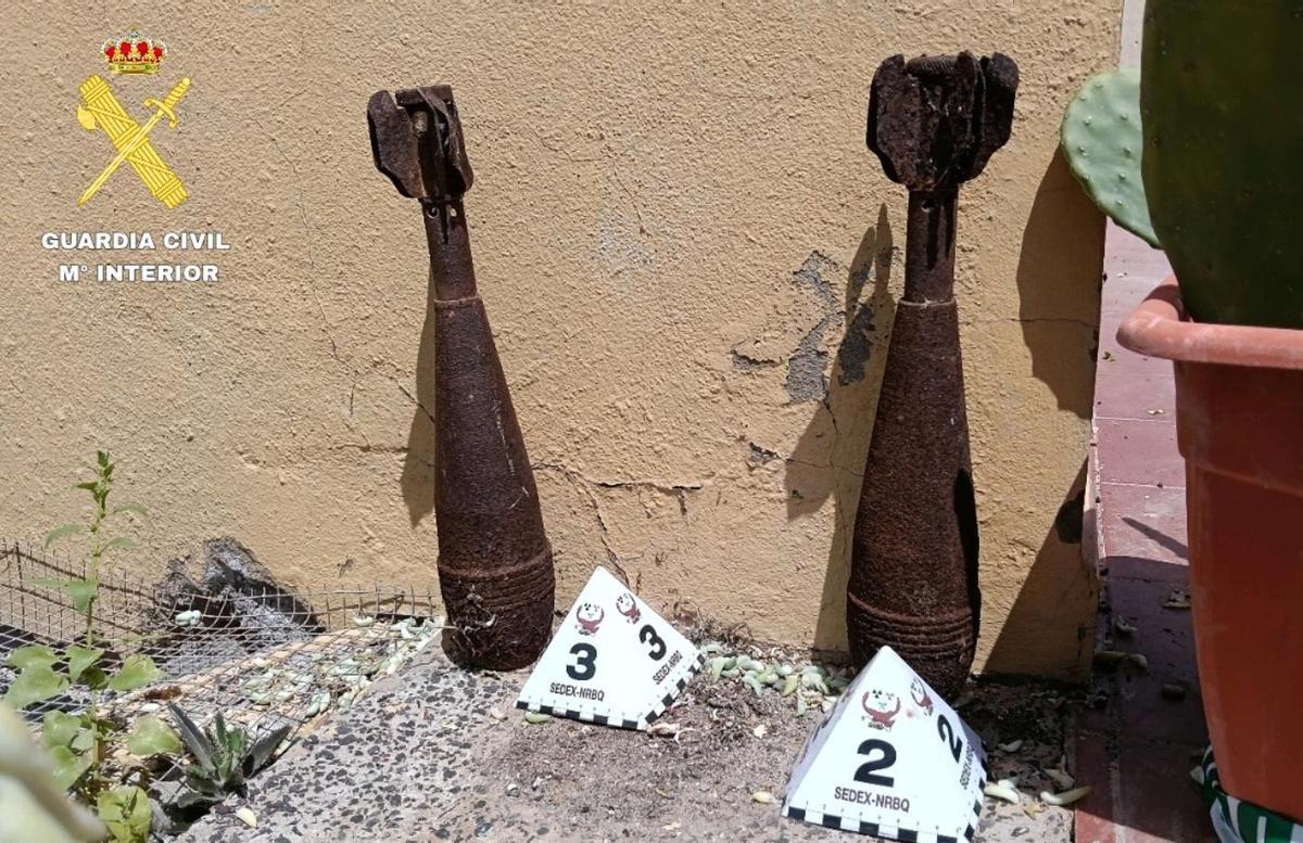 Los dos proyectiles hallados en una vivienda en Corralejo, en Fuerteventura