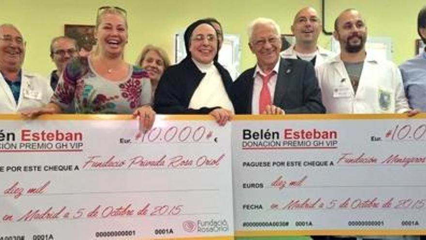 Belén Esteban fa donació a sor Lucía Caram de 10.000 euros per a la Fundació Rosa Oriol