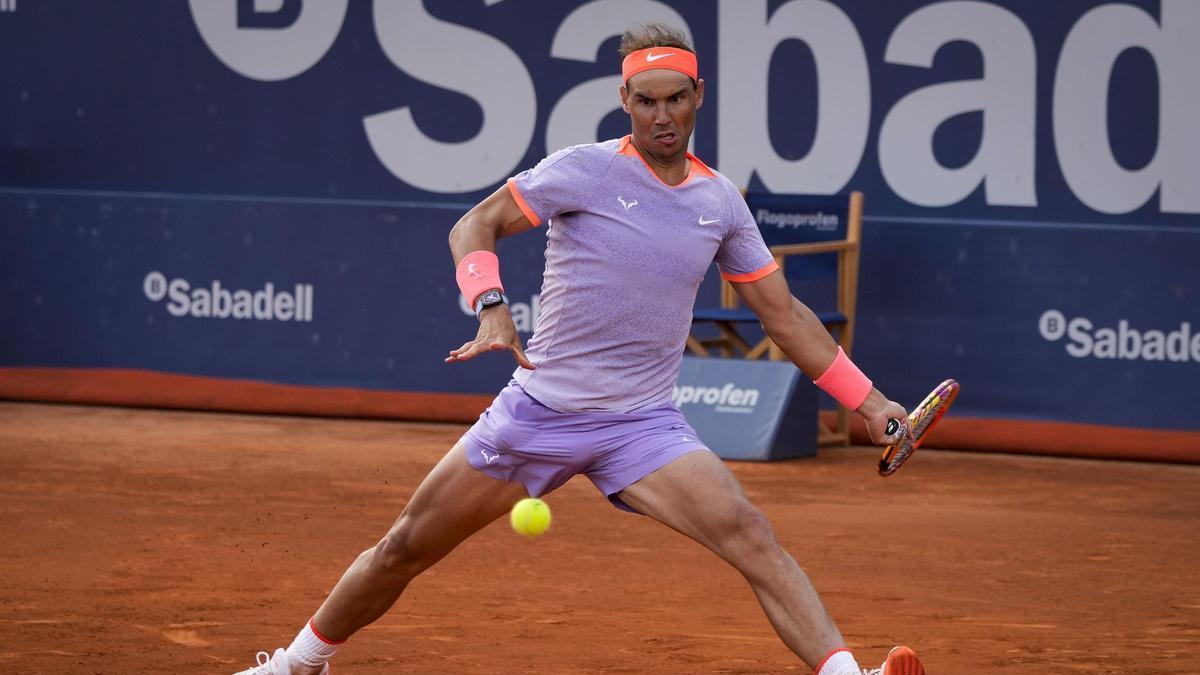 Nadal en su partido contra Cobolli