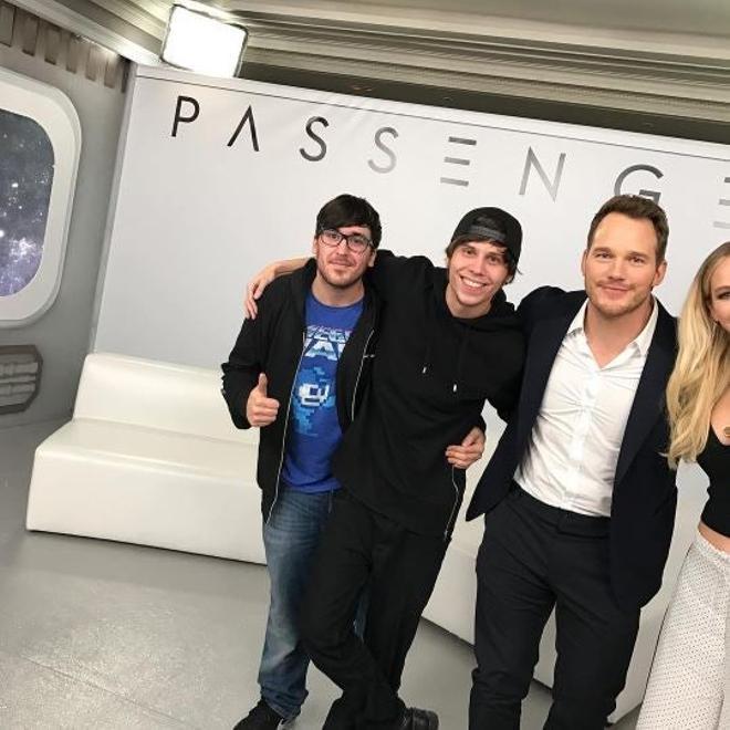Chris Pratt junto al Rubius y Jennifer Lawrence