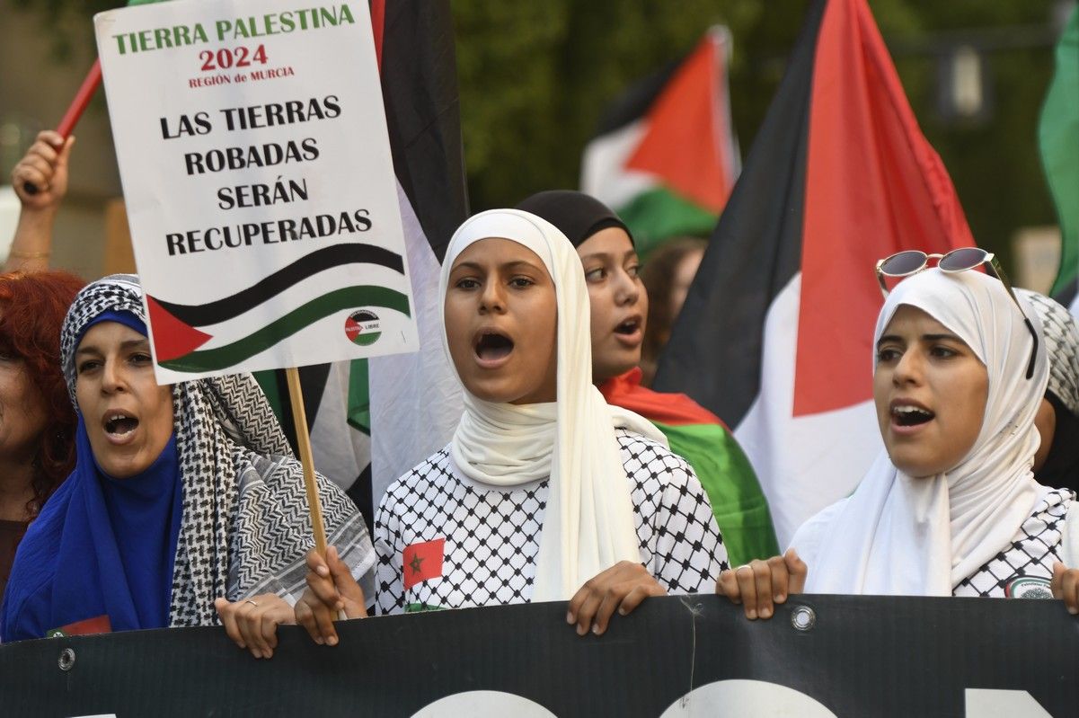 La manifestación de Murcia a favor de Gaza, en imágenes