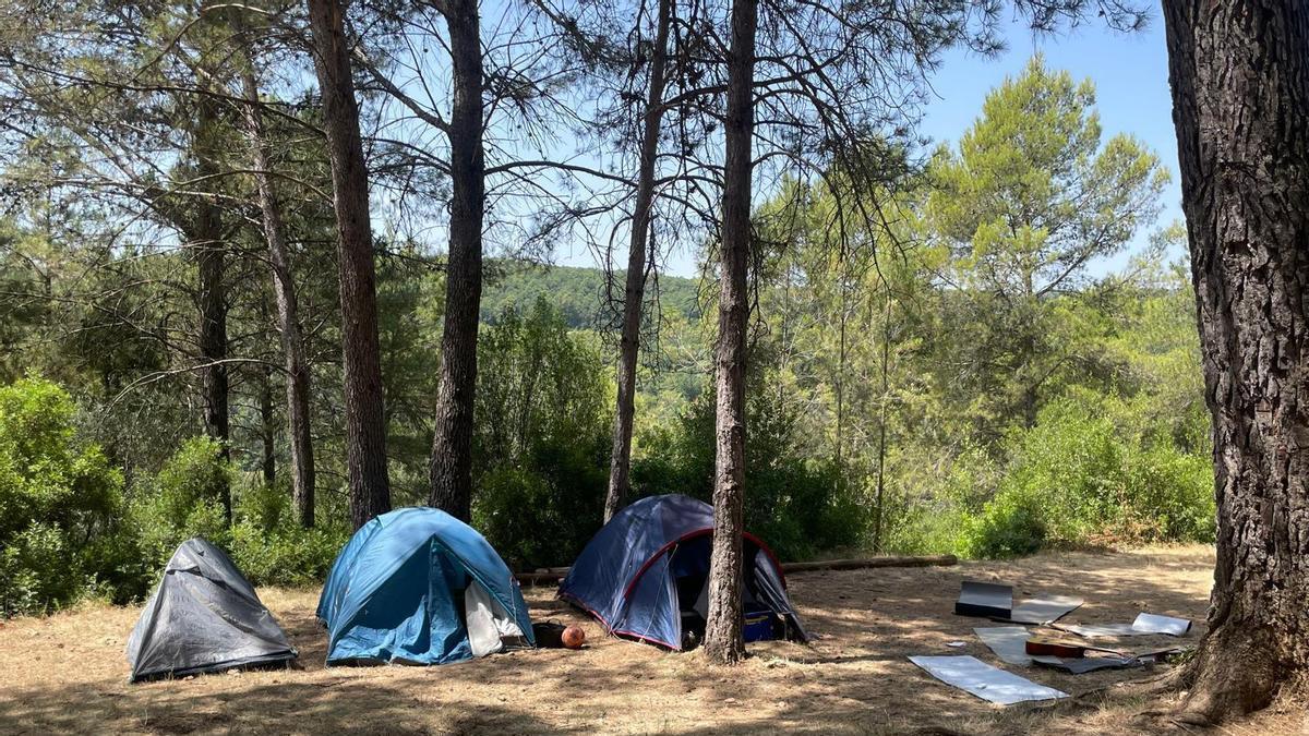 Imatge d'uns campaments al terreny d'acampada de Can Coromines