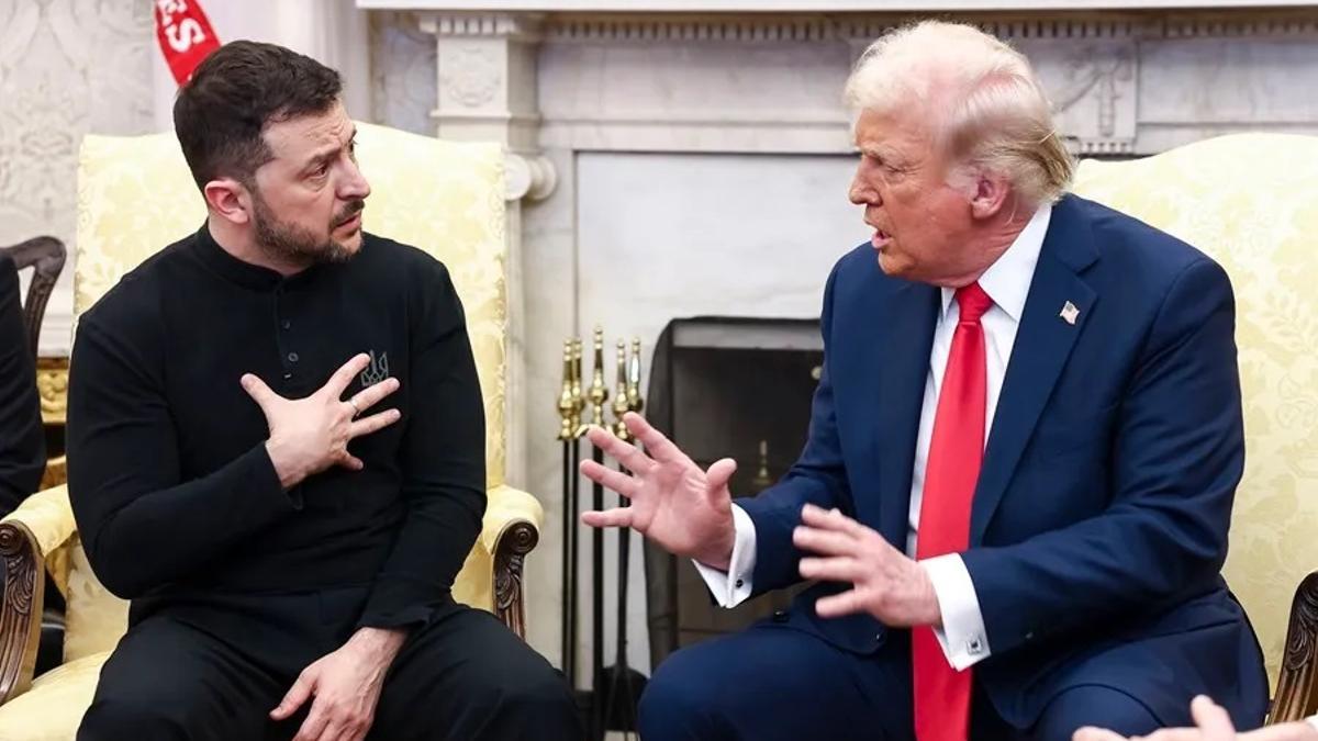 Fotografía de archivo de Volodymyr Zelensky (izq.), con Donald Trump .