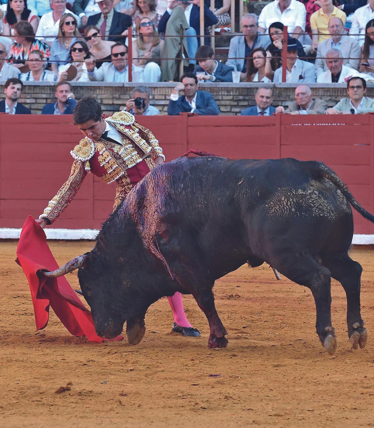 Manuel Román torea con la derecha en Los Califas.