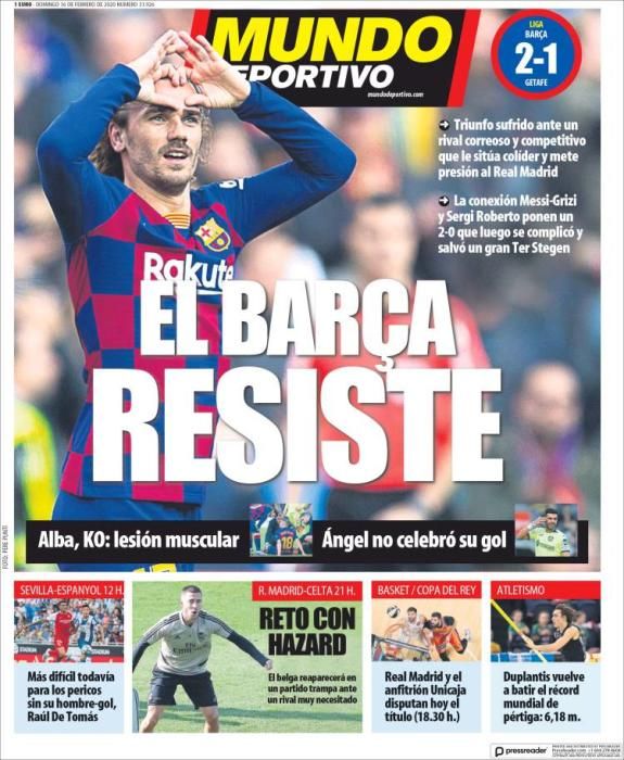 Las portadas de la prensa deportiva del 16/02/2020