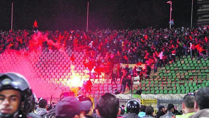 Un momento de los incidentes en el estadio egipcio.