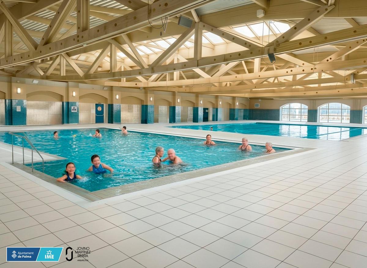 Recreación de la nueva piscina