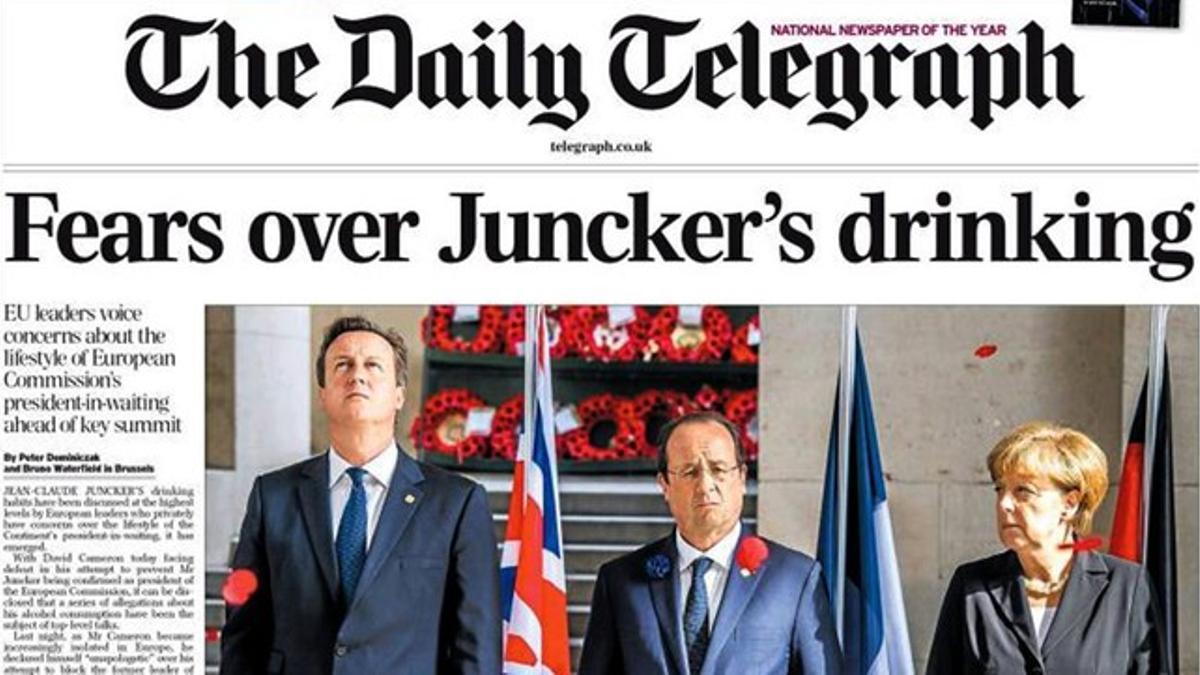 La portada de The Daily Telegraph.
