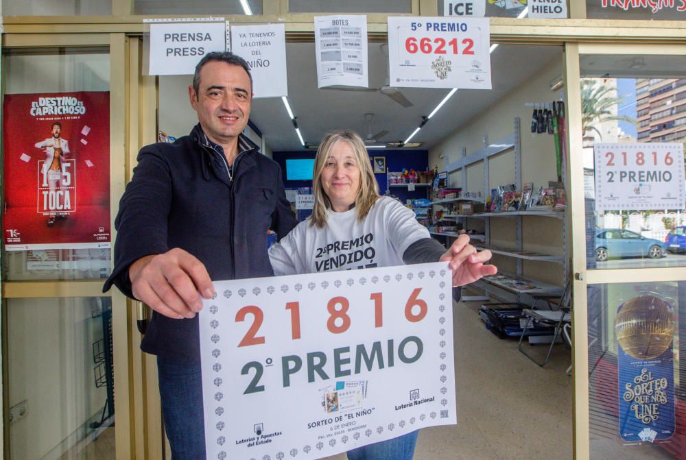 Administración de Benidorm en la que se ha vendido el segundo premio del sorteo del Niño.