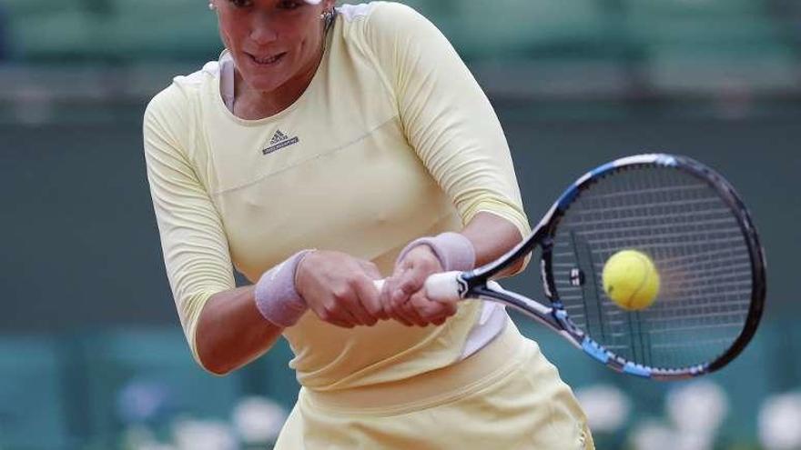 Muguruza, durante el partido contra Kuznetsova. // Gonzalo Fuentes