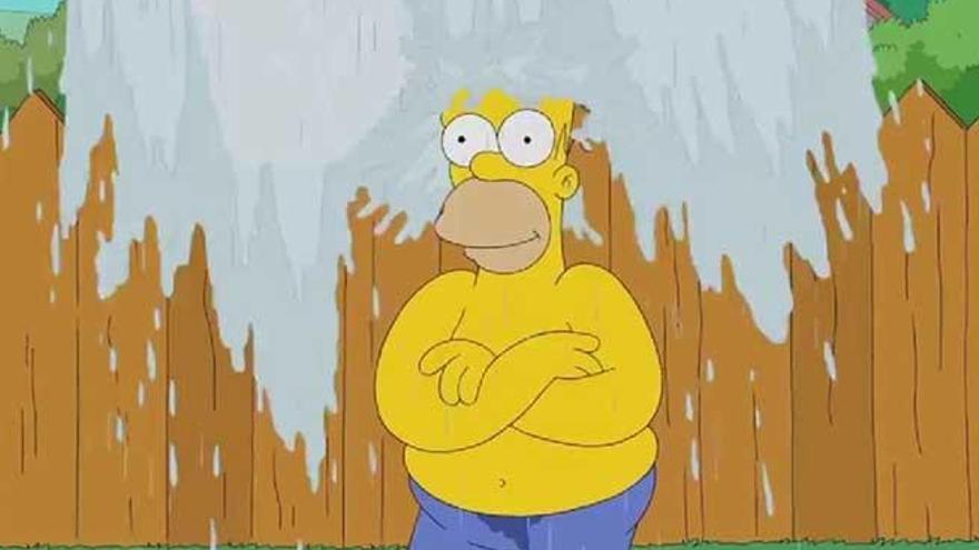 Homer finge haber pasado mucho frío