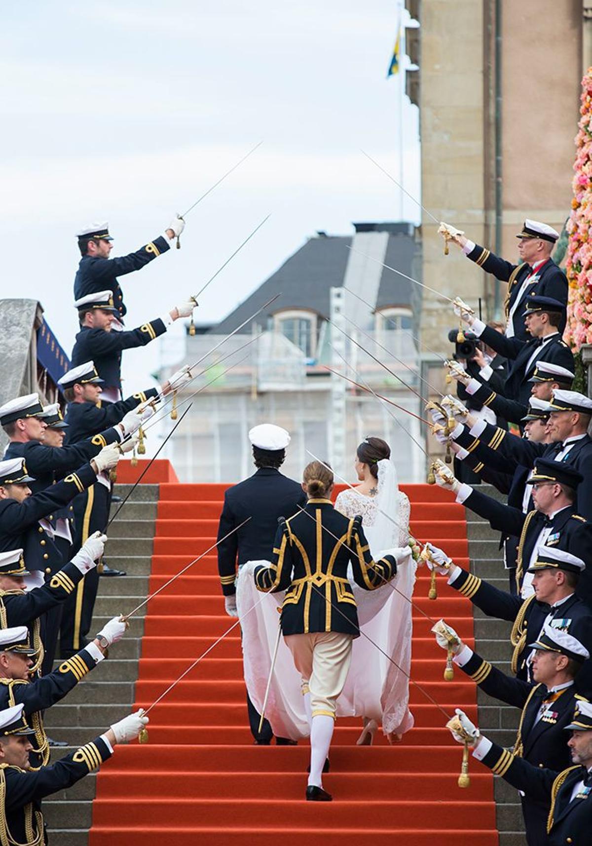 La escalinata del Palacio Real de Estocolmo