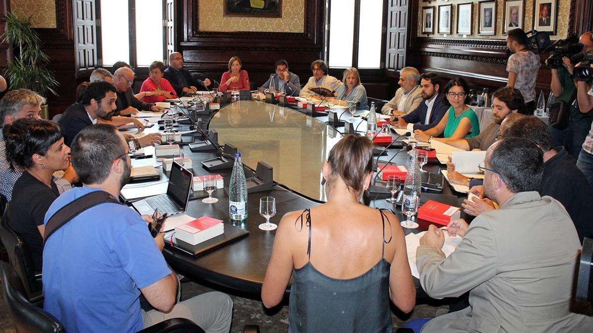 Reunión de la Junta de Portavoces en el Parlament.