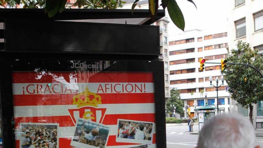 Cartel del Sporting agradeciendo el apoyo de la afición.