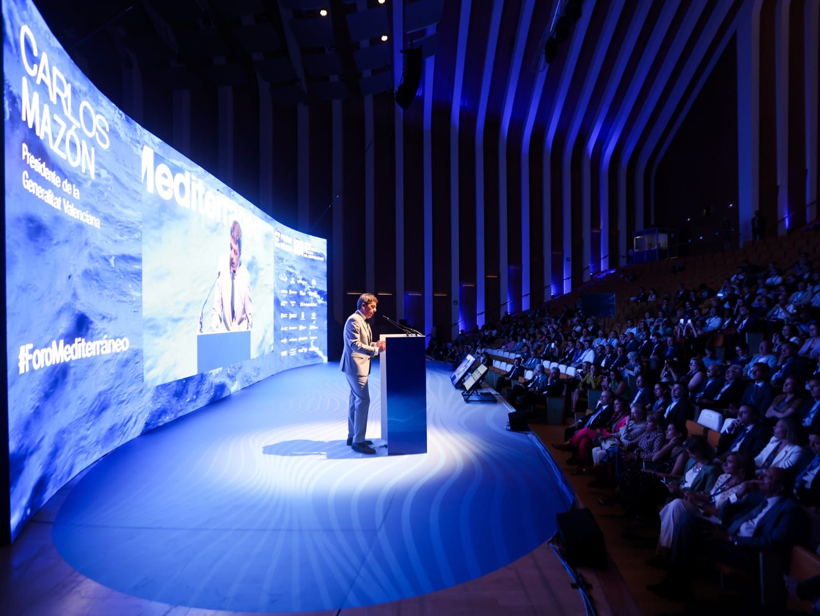 El president de la Generalitat, Carlos Mazón, interviene en el Foro Mediterráneo.