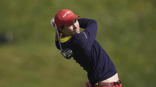 Carlota Ciganda, en el torneo femenino de golf de los Juegos Olímpicos París 2024.