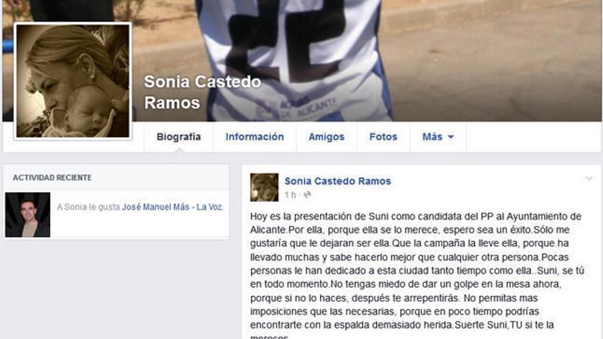 La publicación en Facebook de Castedo.