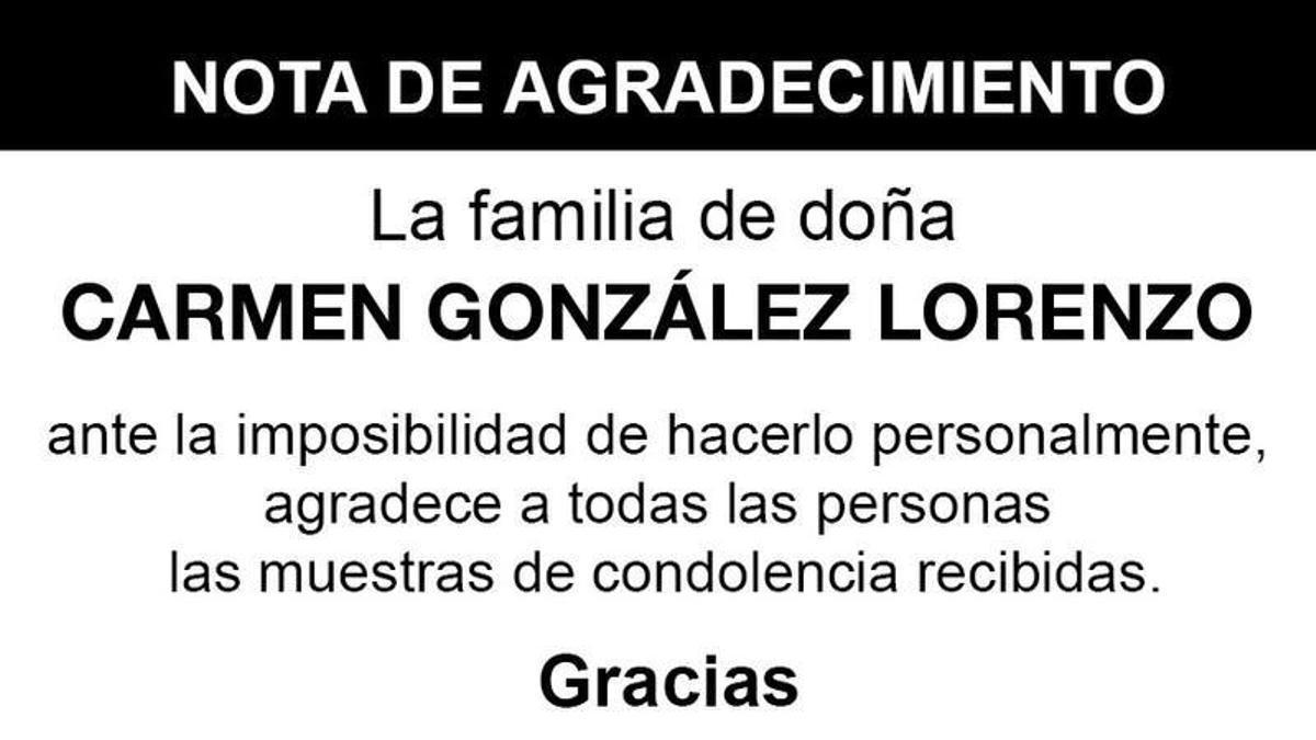 Nota Carmen González Lorenzo