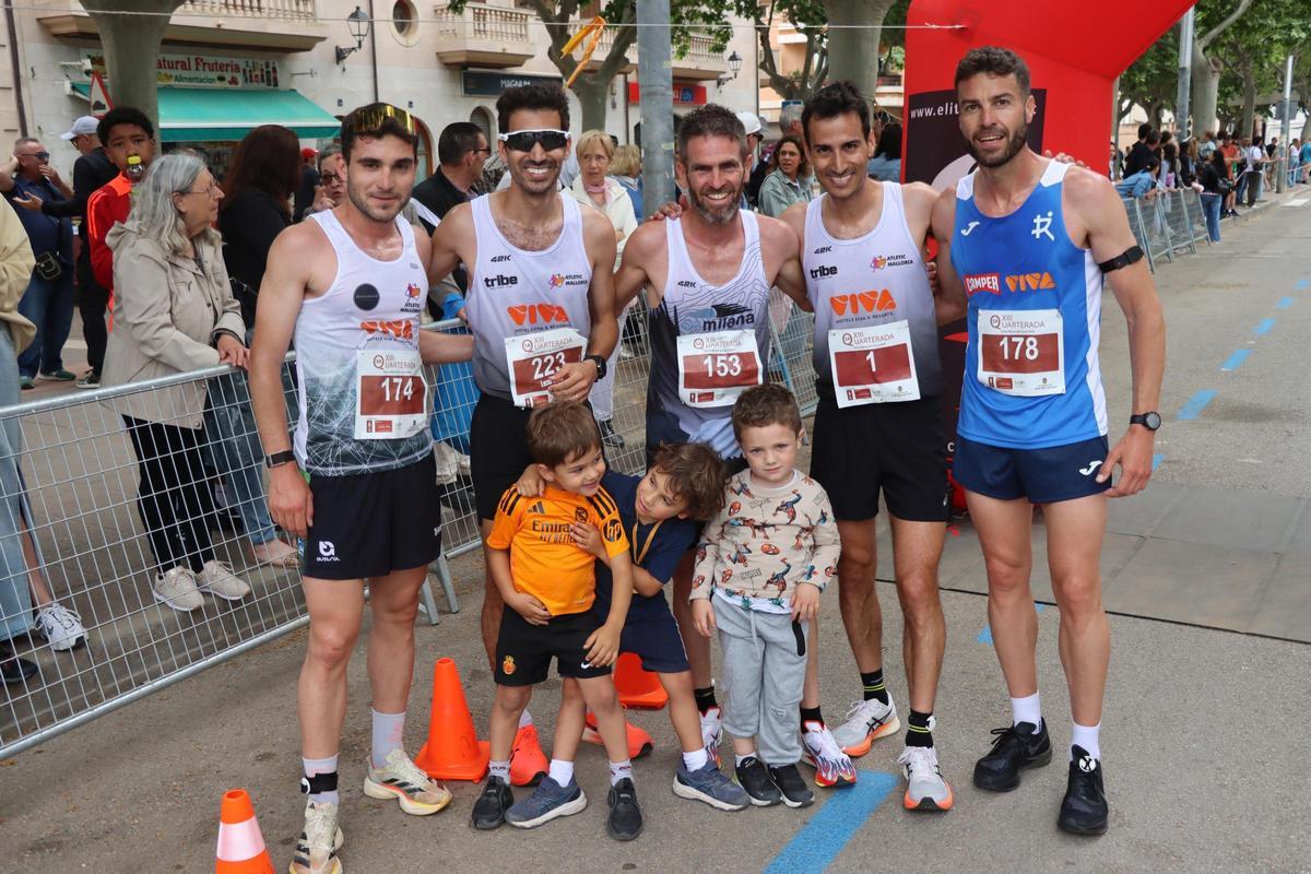 Los cinco primeros clasificados en categoría masculina en Sa Quarterada