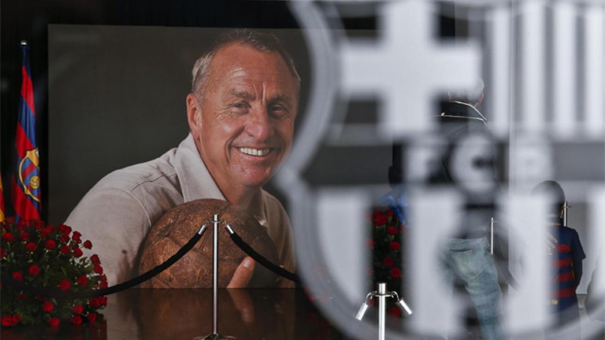 Una imagen del memorial dedicado a Johan Cruyff en el Camp Nou el pasado mes de marzo