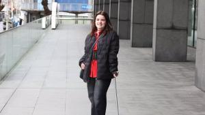 Eva Cristina Puerta Caramés, diagnosticada de fibromialgia, en A Coruña.