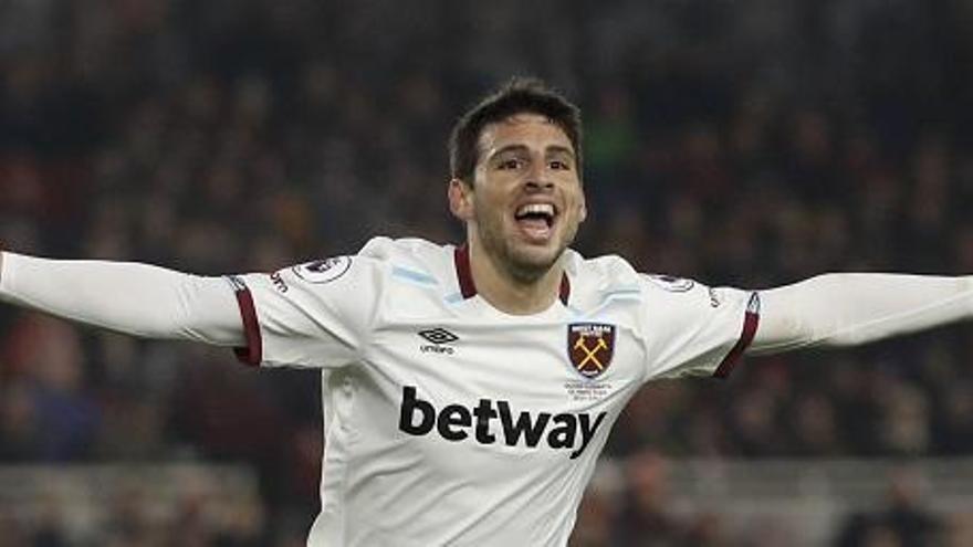 Calleri celebra su gol ante el &#039;Boro&#039;.