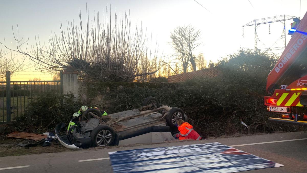Accidente en Zamora, en la carretera de La Hiniesta.
