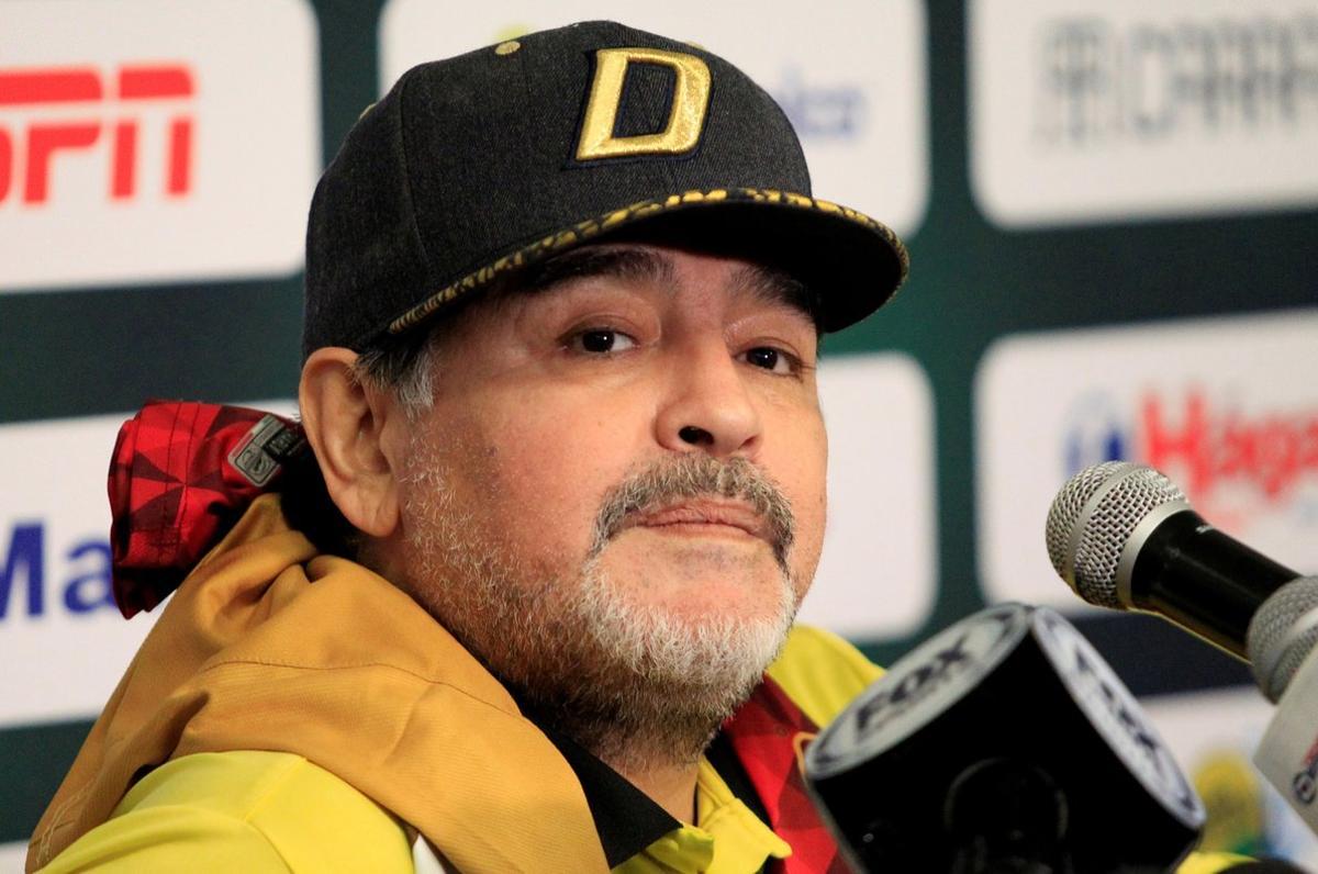 FILE PHOTO Dorados coach Diego Maradona at Benito Juarez Stadium Ciudad Juarez Mexico -November 24 2018 REUTERS Jose Luis Gonzalez File Photo FILE PHOTO Dorados coach Diego Maradona at Benito Juarez Stadium Ciudad Juarez Mexico -November 24 2018 REUTERS Jose Luis Gonzalez File Photo