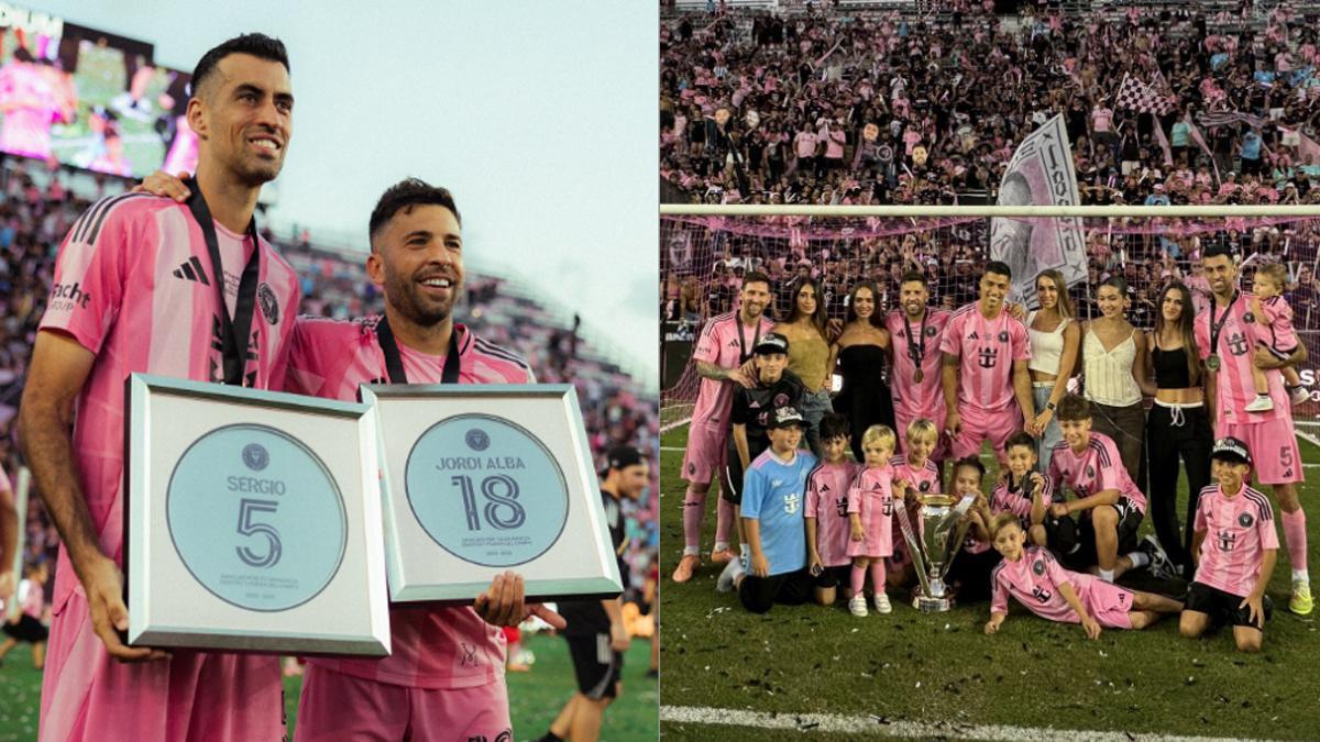 Busquets y Alba, en su retirada