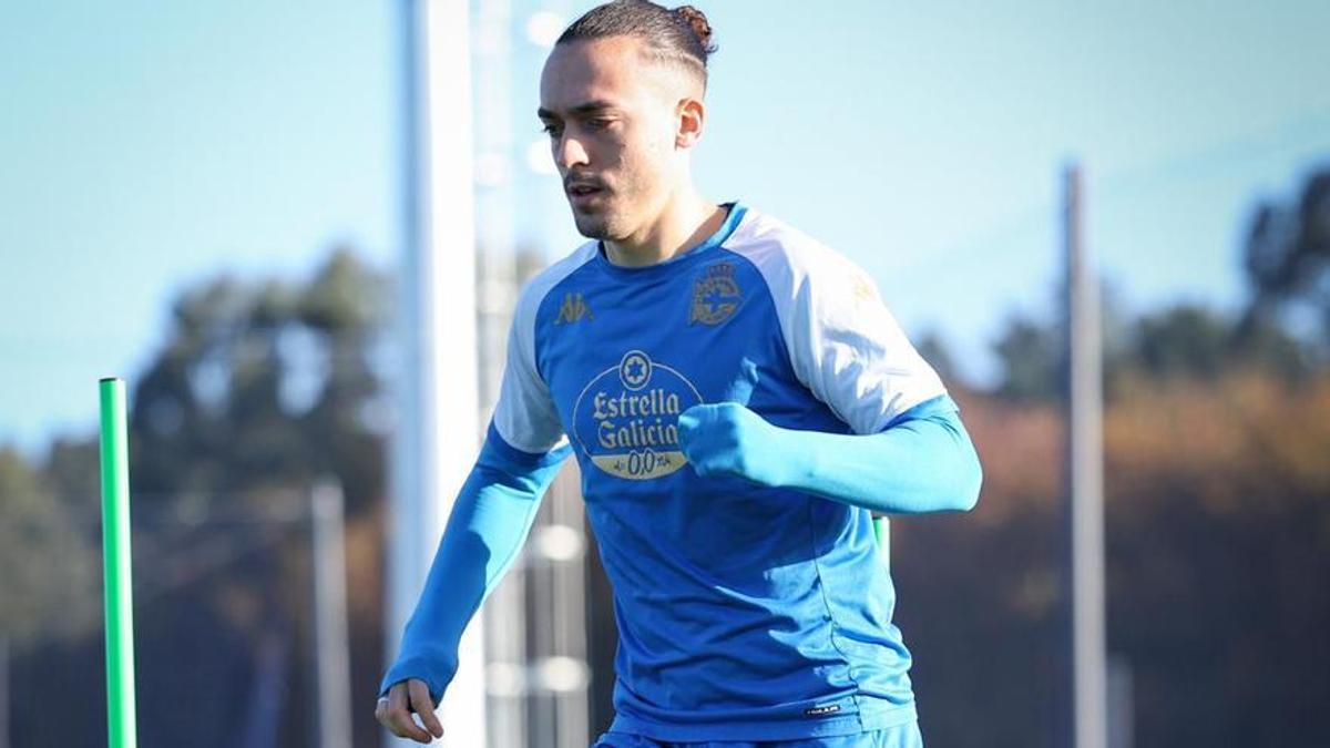 Luismi Cruz, en el entrenamiento de este miércoles.