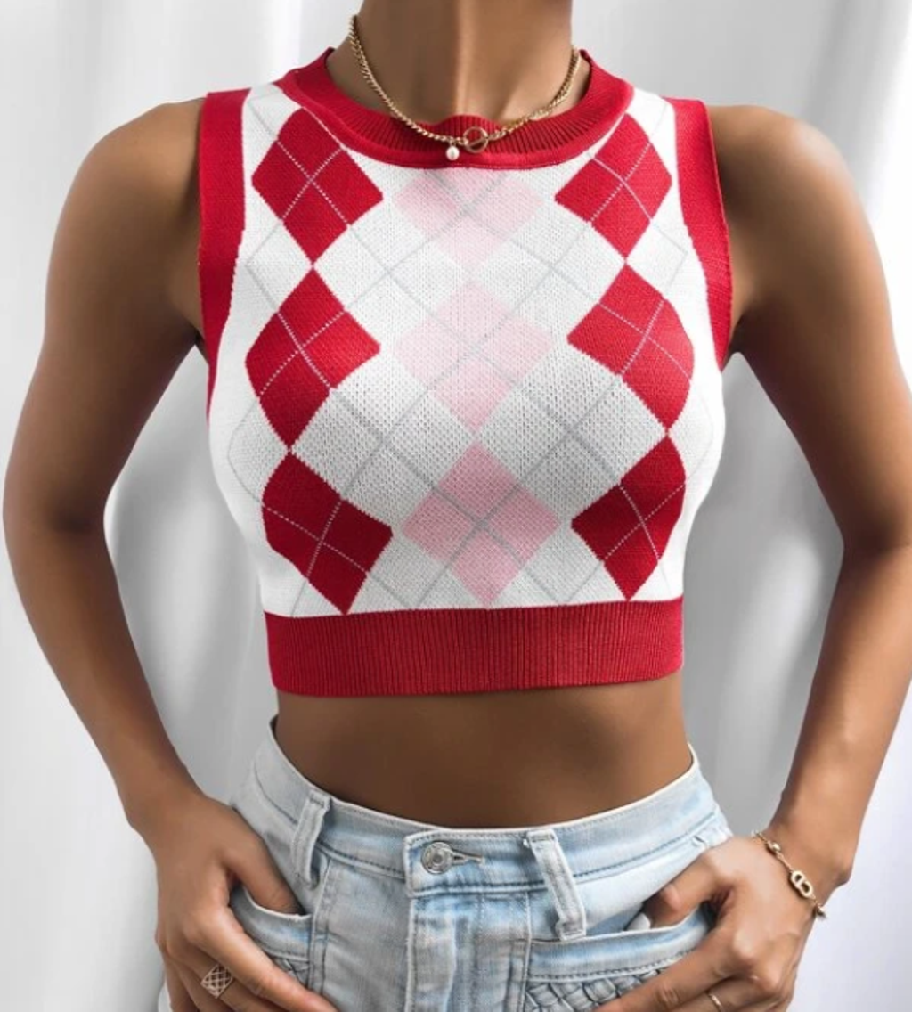 Chaleco de rombos de SHEIN