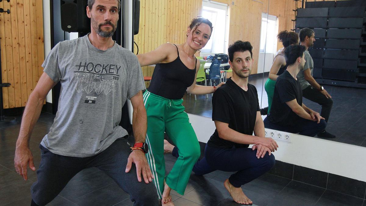 Clase de danza contemporánea ayer en Lusquiños