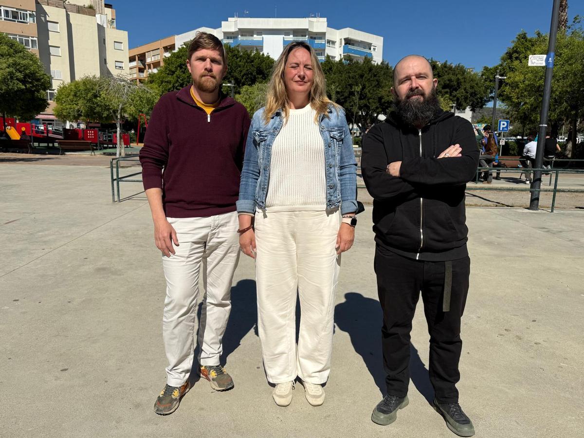 Jordi Salewski, Carmen Boned y Pep Tur en el parque Joan Marí Cardona.