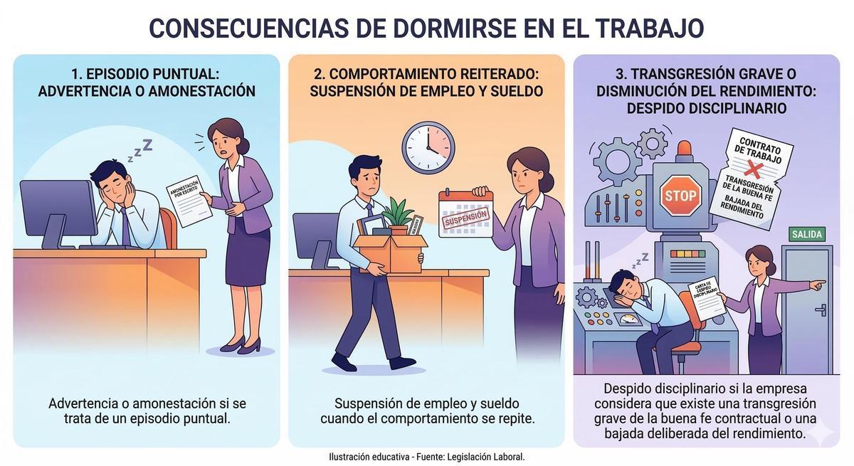 Estas son las consecuencias de quedarse dormido en el trabajo