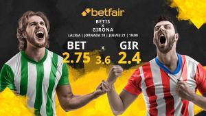 Real Betis Balompié vs. Girona FC: horario, TV, estadísticas, clasificación y pronósticos