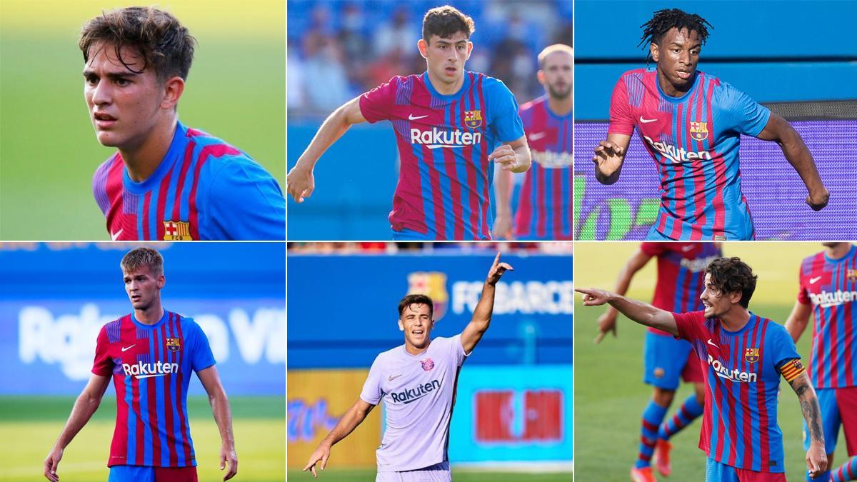 Varios de los jugadores del Barça B, durante la pretemporada