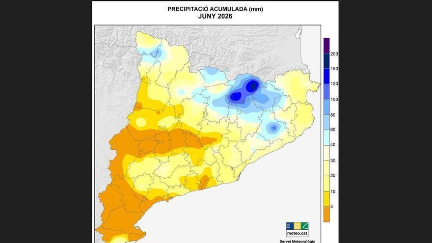 El Ripollès concentra les pluges més abundants d’un juny molt càlid i sec a Catalunya