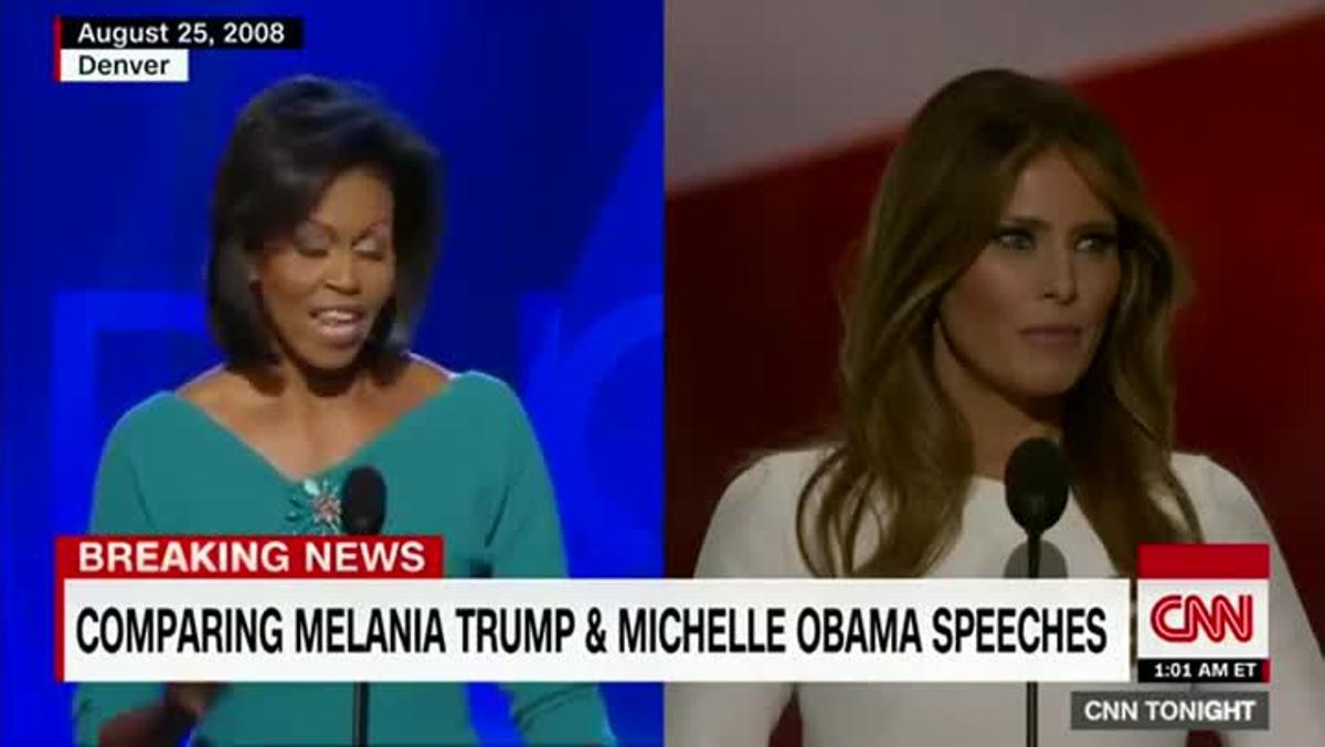 Vídeo en que muestra como Melania Trump plagió a Michelle Obama.