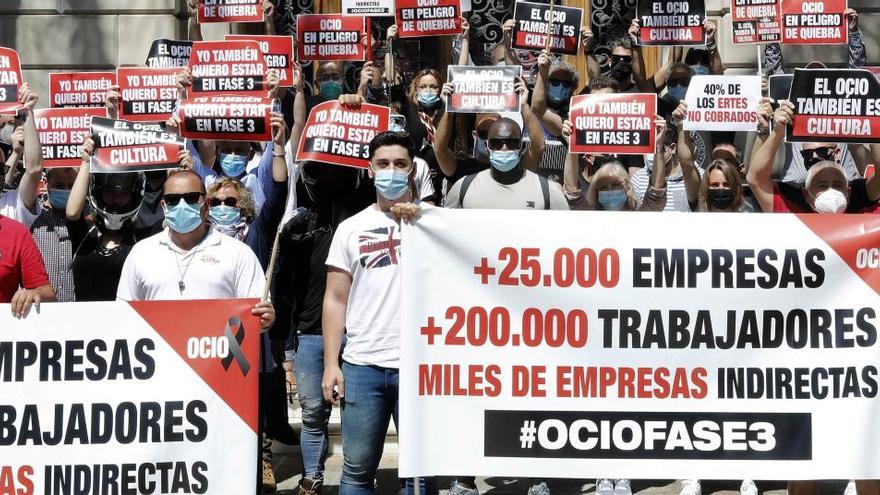 Trabajadores en una protesta en Barcelona.